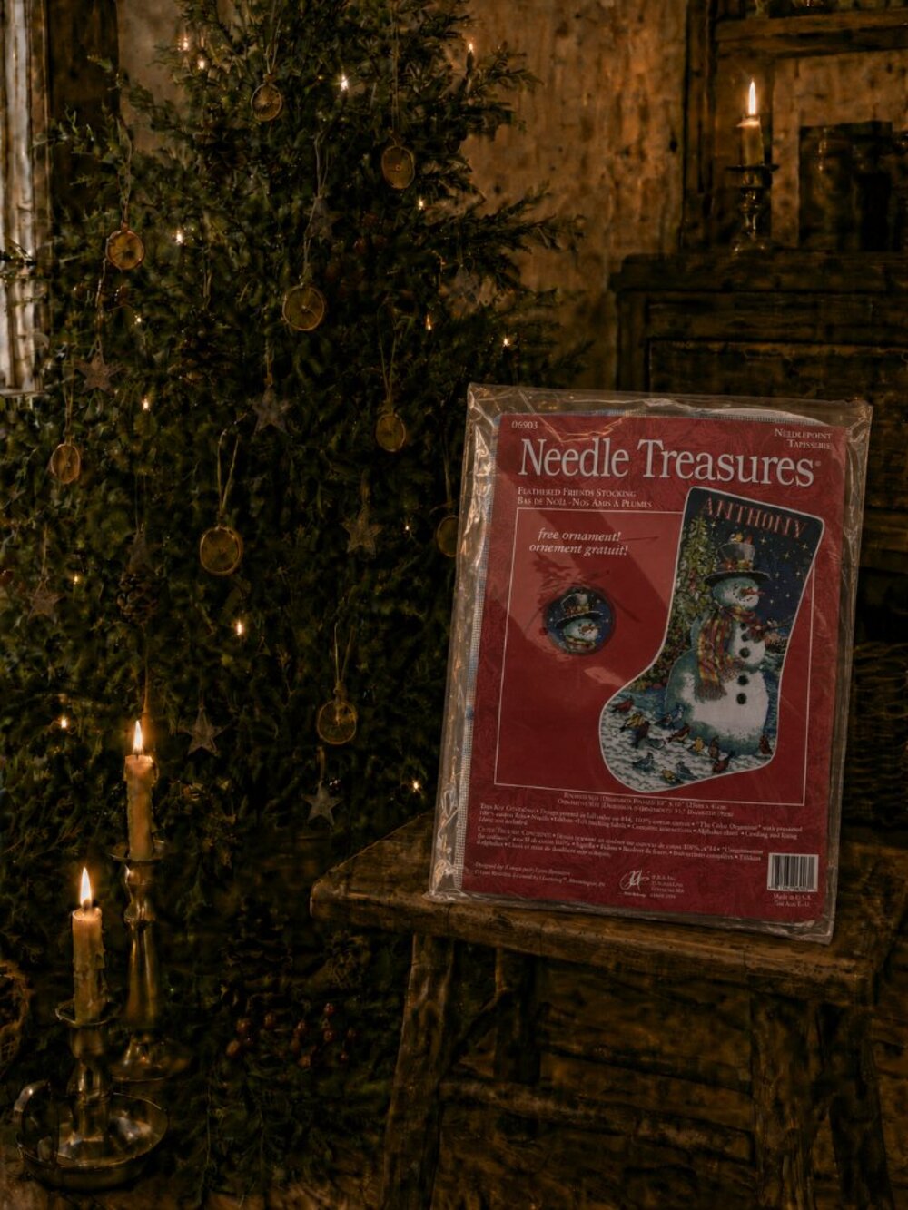 NWT Vintage Needlepoint Christmas Stocking Kit